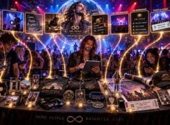 Neon Music Universe Merch Experience Banner