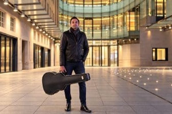 Urban Atrium Musician at Dusk copy
